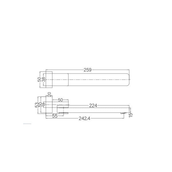 CELIA SWIVEL BATH SPOUT BRUSHED NICKEL (NR206BN)