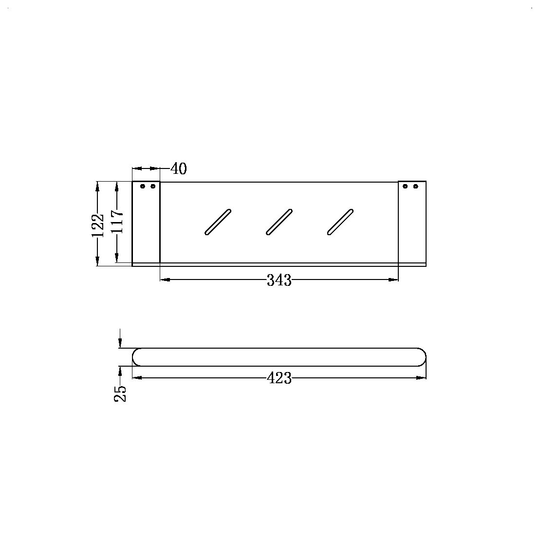 BIANCA METAL SHOWER SHELF BRUSHED NICKEL (NR9087aBN)