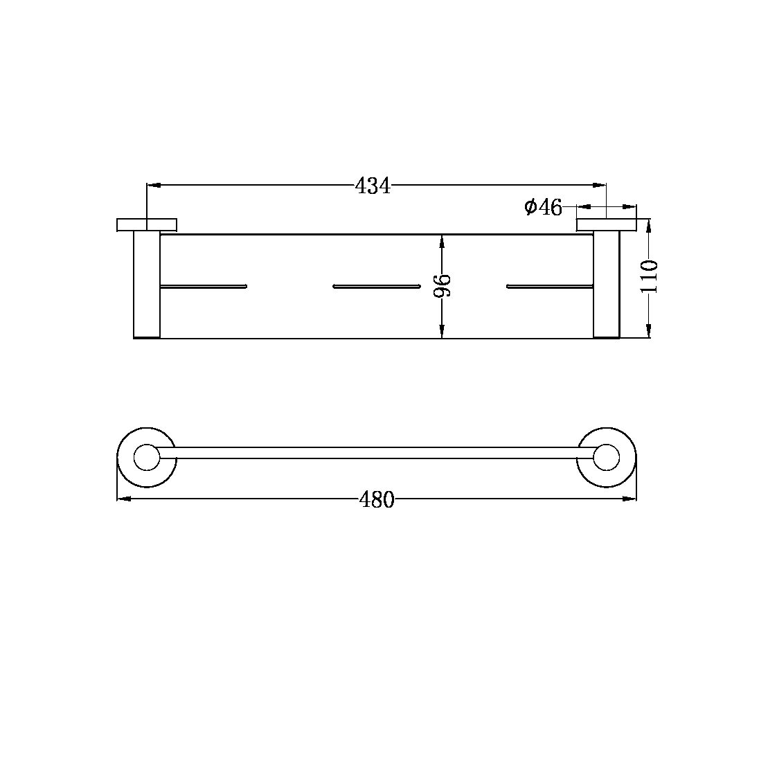 MECCA METAL SHOWER SHELF CHROME (NR1987aCH)