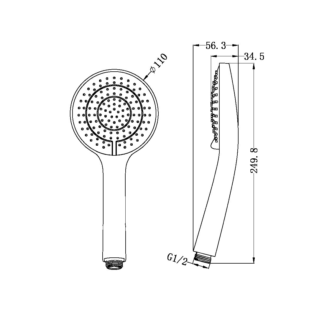 AIR HAND SHOWER MATTE BLACK (NR508074MB)