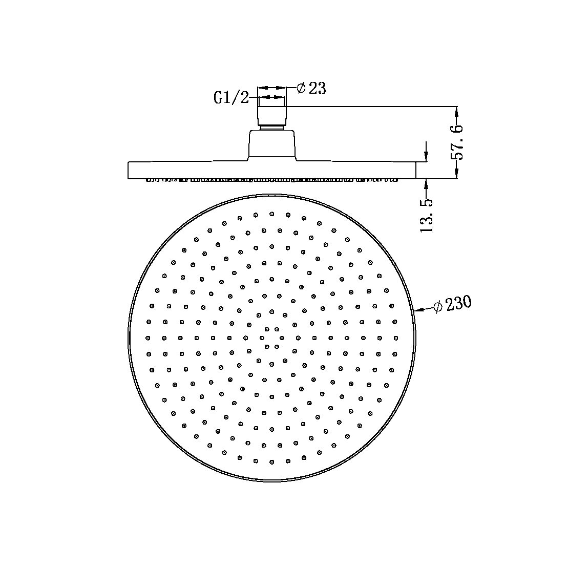230MM AIR SHOWER HEAD CHROME (NR508076CH)