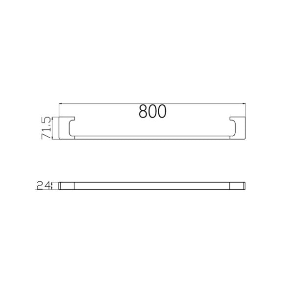 PEARL SINGLE TOWEL RAIL 800MM CHROME (NR8030CH)