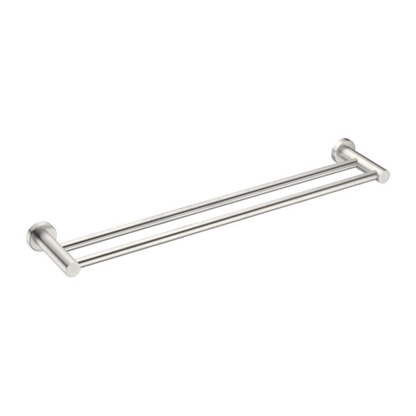 MECCA DOUBLE TOWEL RAIL 600MM BRUSHED NICKEL (NR1924dBN)