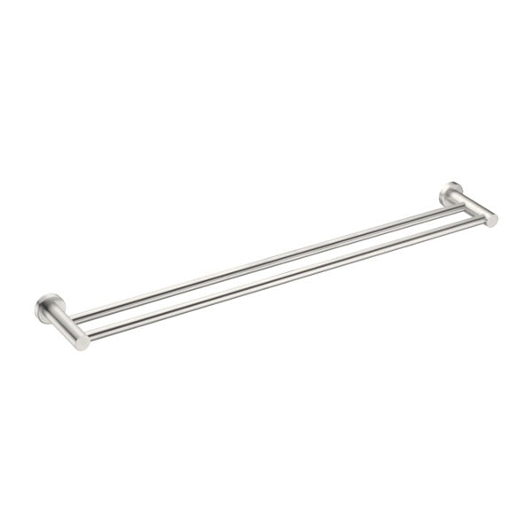 MECCA DOUBLE TOWEL RAIL 800MM BRUSHED NICKEL (NR1930dBN)
