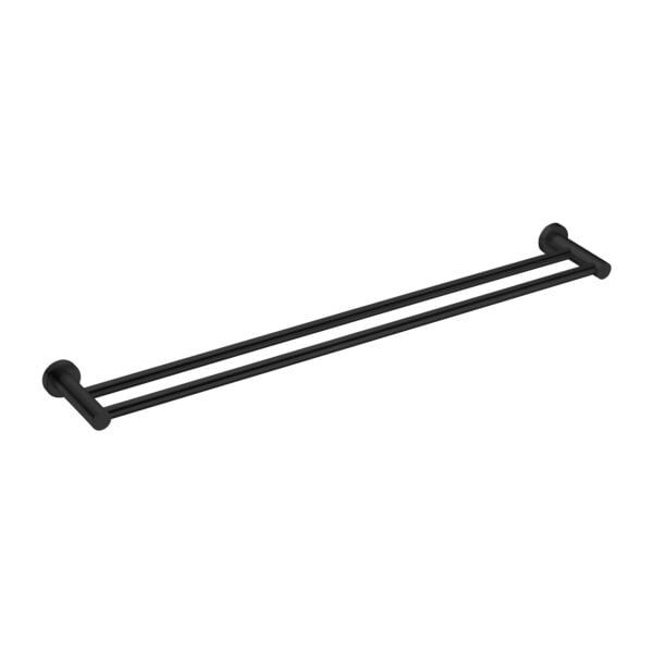 MECCA DOUBLE TOWEL RAIL 800MM MATTE BLACK (NR1930dMB)