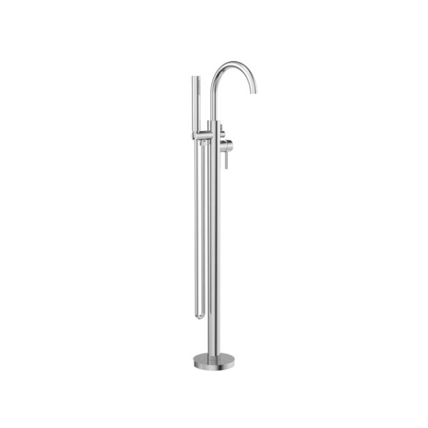 MECCA ROUND FREESTANDING BATH MIXER WITH HAND SHOWER CHROME (NR210903aCH)