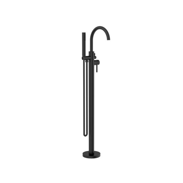 MECCA ROUND FREESTANDING BATH MIXER WITH HAND SHOWER MATTE BLACK (NR210903aMB)