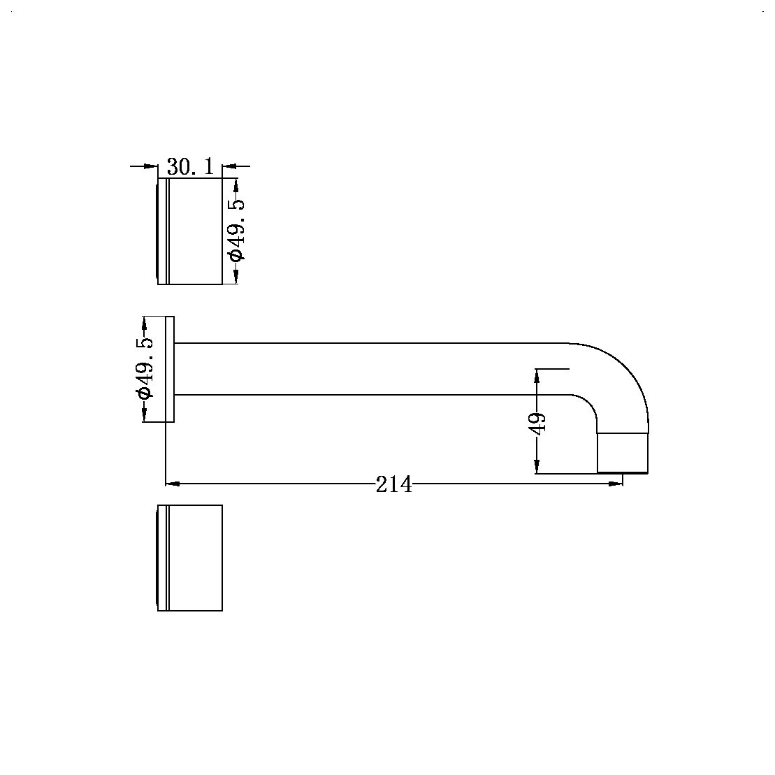 KARA WALL BASIN SET (217MM) BRUSHED BRONZE (NR211707a217BZ)