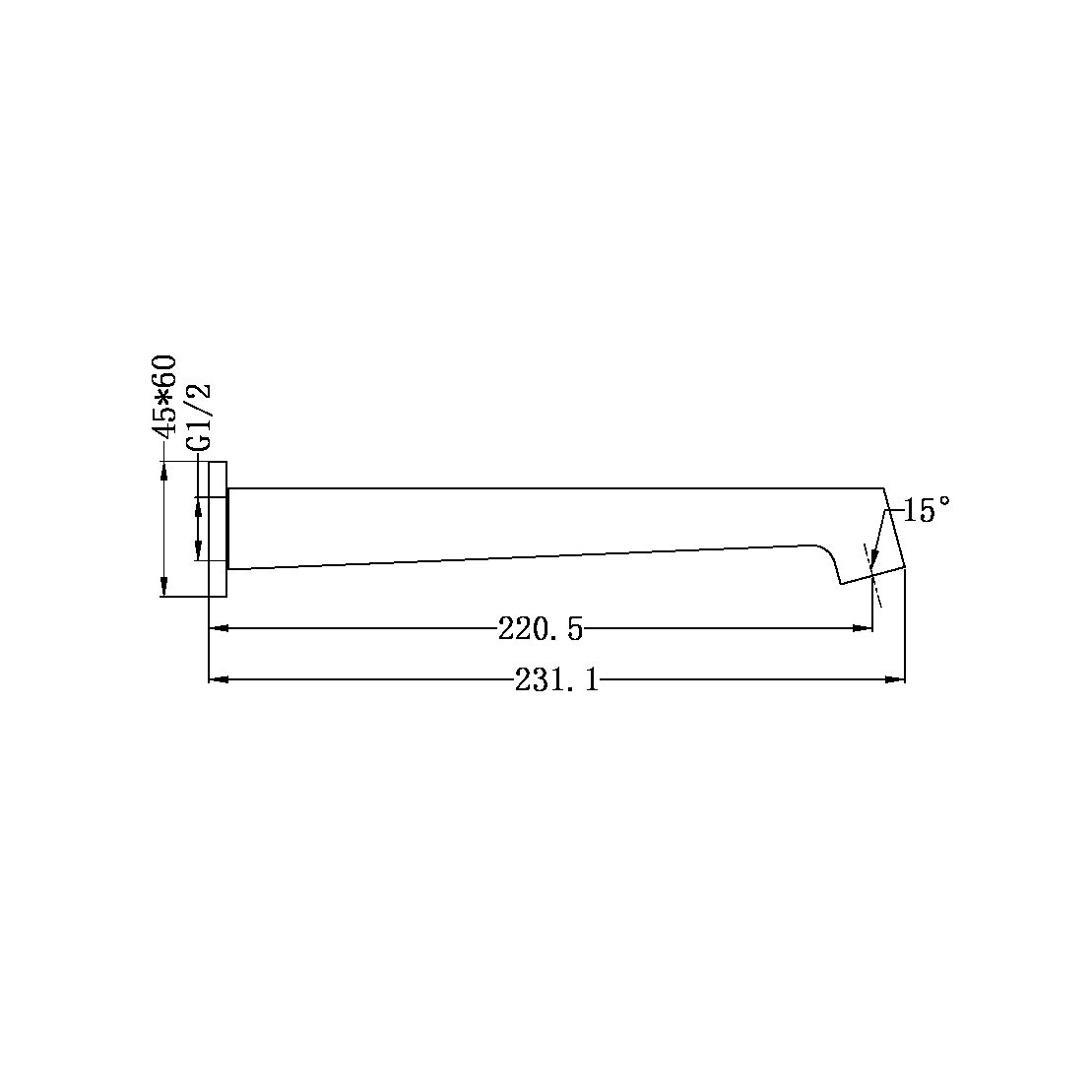 VICTOR BATH/BASIN SPOUT MATTE BLACK (NR221403MB)
