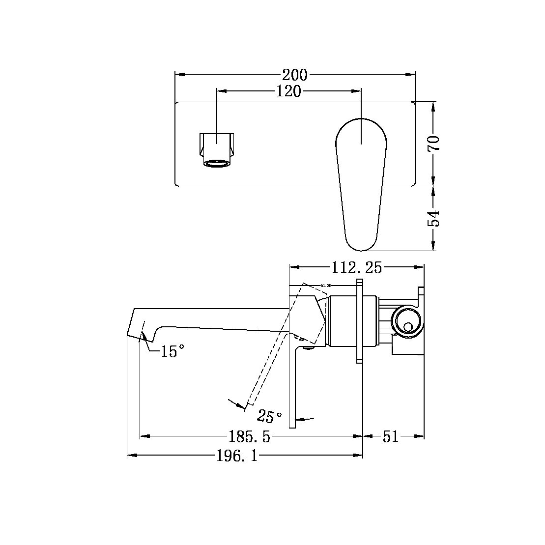 VICTOR WALL BASIN MIXER CHROME (NR221407aCH)