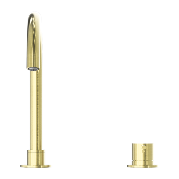 MECCA HOB BASIN MIXER ROUND SWIVEL SPOUT BRUSHED GOLD (NR221901bBG)