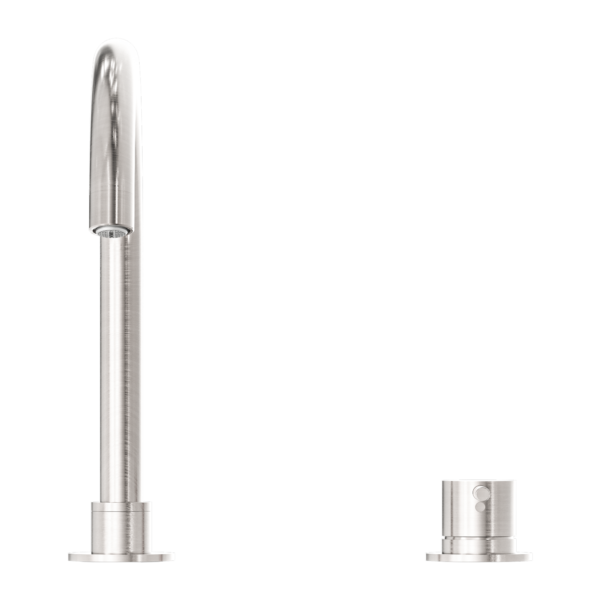 MECCA HOB BASIN MIXER ROUND SWIVEL SPOUT BRUSHED NICKEL (NR221901bBN)