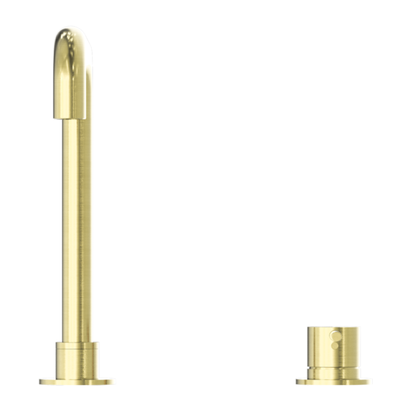 MECCA HOB BASIN MIXER SQUARE SWIVEL SPOUT BRUSHED GOLD (NR221901cBG)