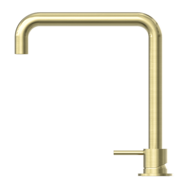 MECCA HOB BASIN MIXER SQUARE SWIVEL SPOUT BRUSHED GOLD (NR221901cBG)