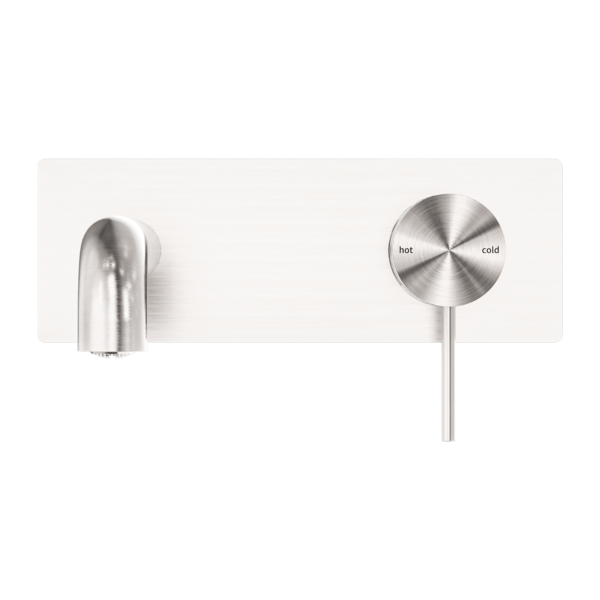 MECCA WALL BASIN/BATH MIXER 120/160/185/230/260MM SPOUT BRUSHED NICKEL (NR221910a120/160/185/230/260BN)