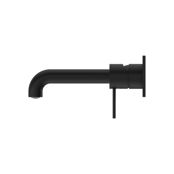 MECCA WALL BASIN/BATH MIXER 120/160/185/230/260MM SPOUT MATTE BLACK (NR221910a120/160/185/230/260MB)