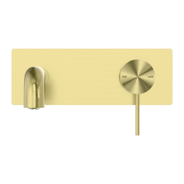 MECCA WALL BASIN/BATH MIXER 120/160/185/230/260MM SPOUT BRUSHED GOLD (NR221910a120/160/185/230/260BG)