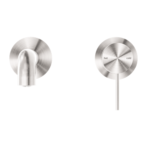 MECCA WALL BASIN/BATH MIXER SEPARATE BACK PLATE 120/160/185/230/260 MM SPOUT BRUSHED NICKEL (NR221910c120/160/185/230/260 BN)