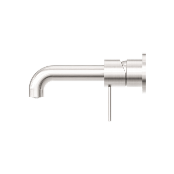 MECCA WALL BASIN/BATH MIXER SEPARATE BACK PLATE 120/160/185/230/260 MM SPOUT BRUSHED NICKEL (NR221910c120/160/185/230/260 BN)