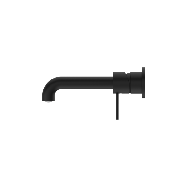 MECCA WALL BASIN/BATH MIXER SEPARATE BACK PLATE 120/160/185/230/260 MM SPOUT MATTE BLACK (NR221910C120/160/185/230/260 MB)