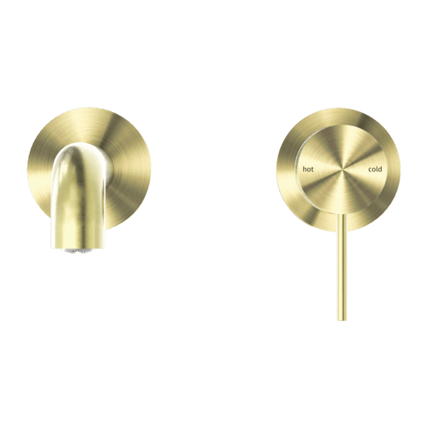 MECCA WALL BASIN/BATH MIXER SEPARATE BACK PLATE 120/160/185/230/260 MM SPOUT BRUSHED GOLD (NR221910c120/160/185/230/260 BG)