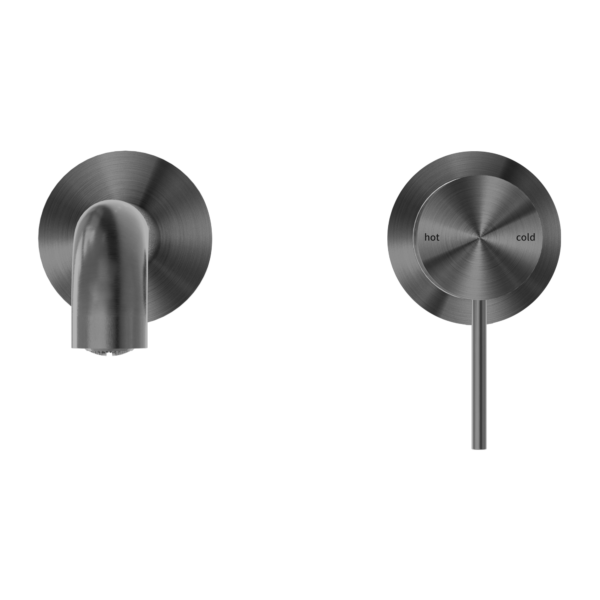 MECCA WALL BASIN/BATH MIXER SEPARATE BACK PLATE 120/160/185/230/260 MM SPOUT GUN METAL (NR221910c120/160/185/230/260 GM)