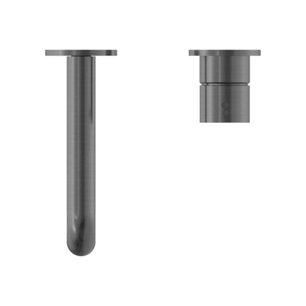 MECCA WALL BASIN/BATH MIXER SEPARATE BACK PLATE HANDLE UP 120/160/185/230/260 MM SPOUT GUN METAL (NR221910d120/160/185/230/260 GM)