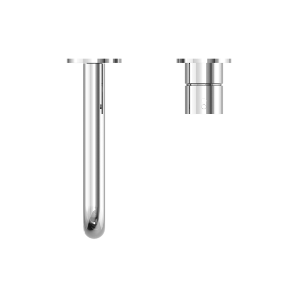 MECCA WALL BASIN/BATH MIXER SEPARATE BACK PLATE HANDLE UP 120/160/185/230/260 MM SPOUT CHROME (NR221910d120/160/185/230/260 CH)
