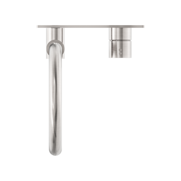 MECCA WALL BASIN/BATH MIXER SWIVEL SPOUT HANDLE UP BRUSHED NICKEL (NR221910pBN)