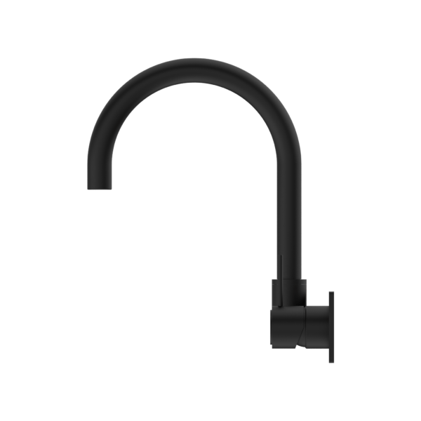 MECCA WALL BASIN/BATH MIXER SWIVEL SPOUT HANDLE UP MATTE BLACK (NR221910pMB)