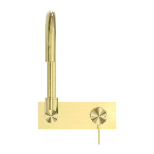 MECCA WALL BASIN/BATH MIXER SWIVEL SPOUT BRUSHED GOLD (NR221910qBG)