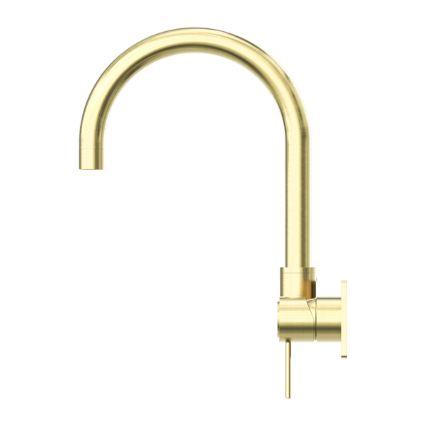 MECCA WALL BASIN/BATH MIXER SWIVEL SPOUT BRUSHED GOLD (NR221910qBG)
