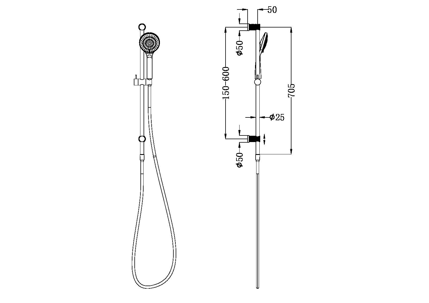 OPAL RAIL SHOWER WITH AIR SHOWER BRUSHED NICKEL (NR251905aBN)