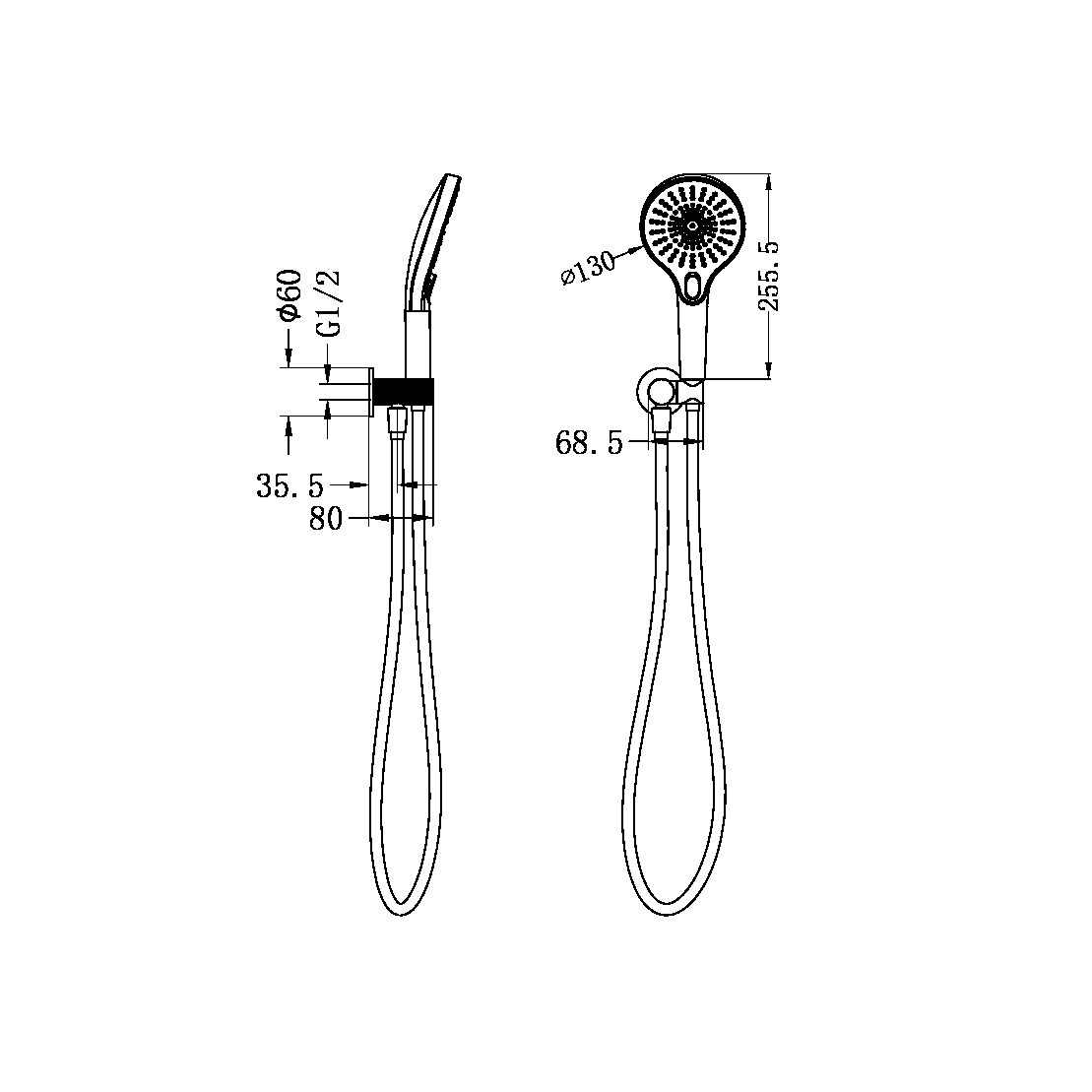 OPAL SHOWER BRACKET GRAPHITE (NR251905cGR)