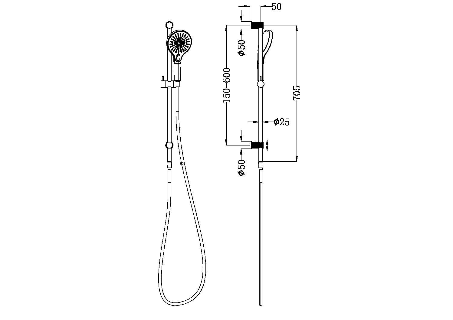 OPAL RAIL SHOWER BRUSHED GOLD (NR251905dBG)