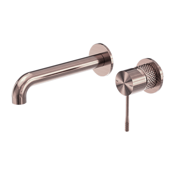 OPAL WALL BASIN/BATH MIXER WALL MOUNTED FAUCET 120/160/185/230/260 MM SPOUT SEPARATE BACK PLATE BRUSHED BRONZE (NR251907b120/160/185/230/260BZ)