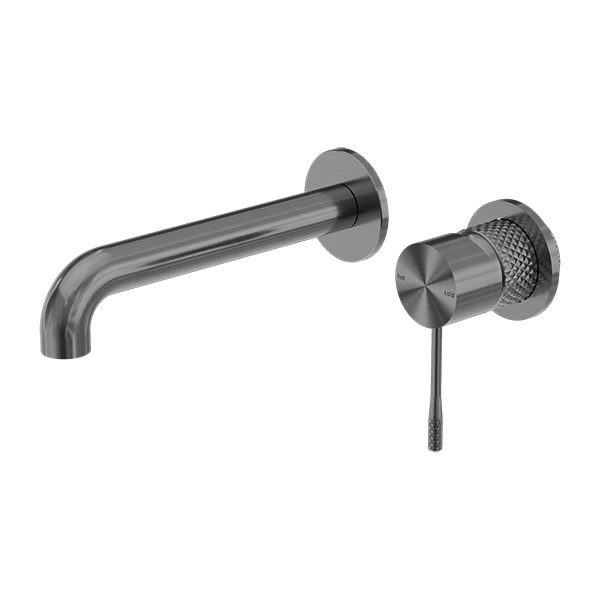 OPAL WALL BASIN/BATH MIXER WALL MOUNTED FAUCET 120/160/185/230/260 MM SPOUT SEPARATE BACK PLATE GRAPHITE (NR251907b120/160/185/230/260GR)