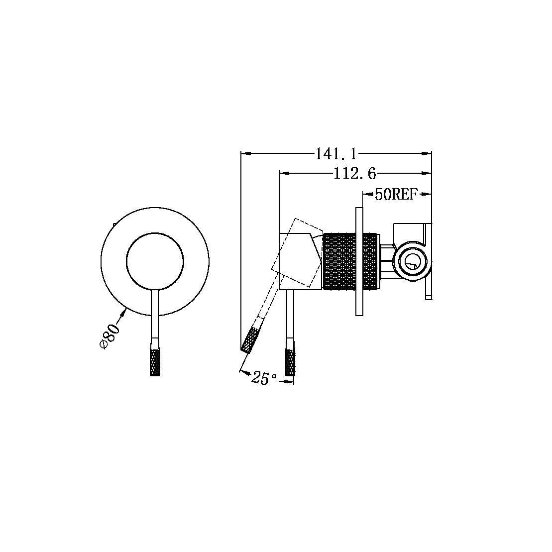 OPAL SHOWER MIXER 80MM PLATE BRUSHED NICKEL (NR251909BN)