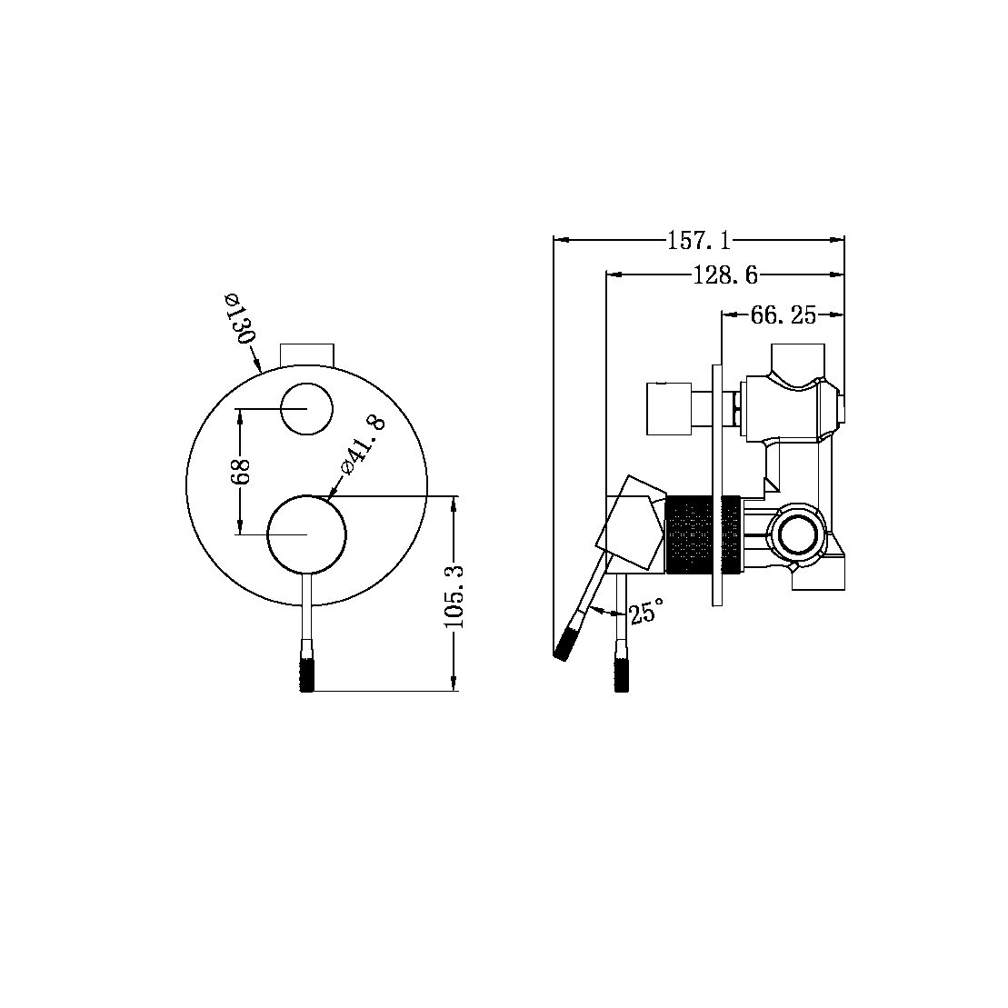 OPAL SHOWER MIXER WITH DIVERTOR BRUSHED NICKEL (NR251909aBN)