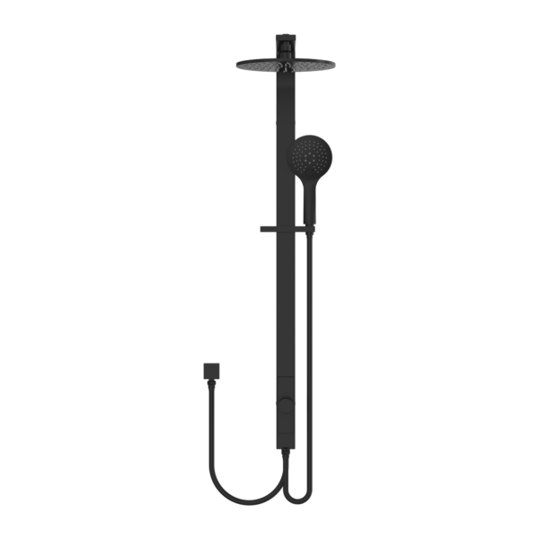 ASTRA RAIN ROUND SHOWER SET MATTE BLACK (DOUBLE HOSE) (NR281305bMB)