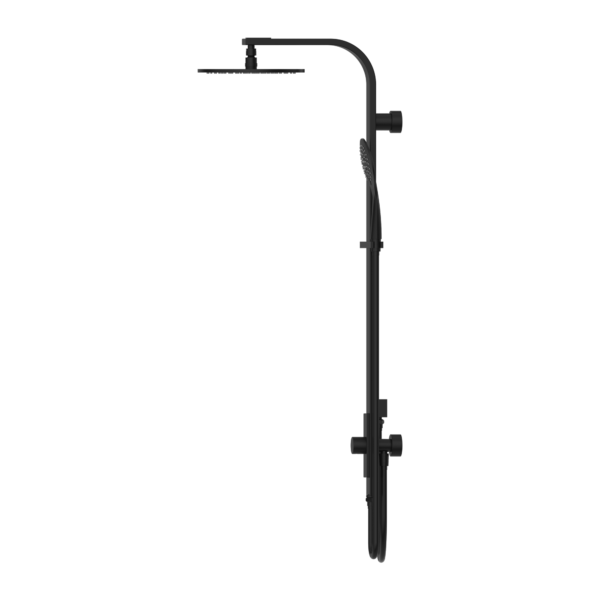 ASTRA RAIN ROUND SHOWER SET MATTE BLACK (DOUBLE HOSE) (NR281305bMB)