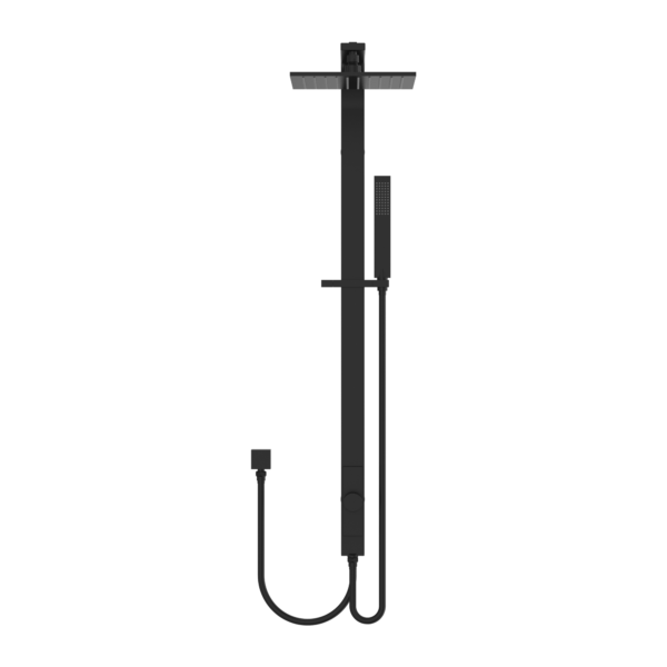 ASTRA RAIN SQUARE SHOWER SET MATTE BLACK (DOUBLE HOSE) (NR281305dMB)
