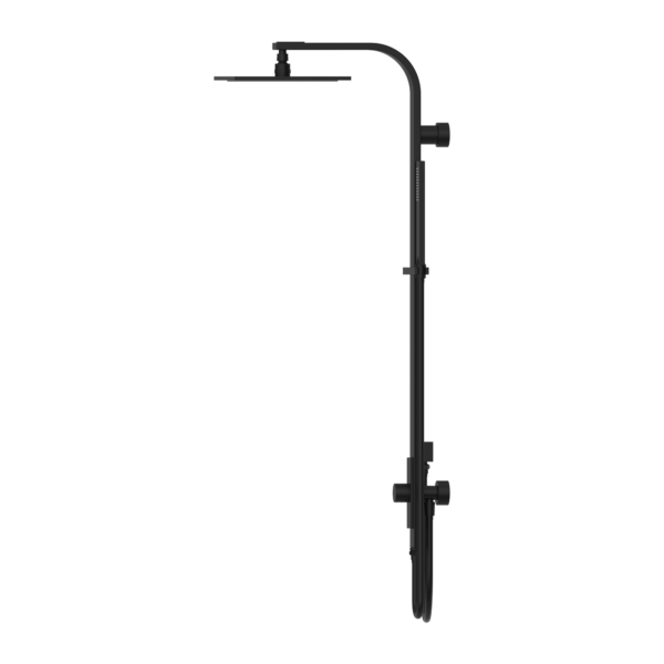 ASTRA RAIN SQUARE SHOWER SET MATTE BLACK (DOUBLE HOSE) (NR281305dMB)