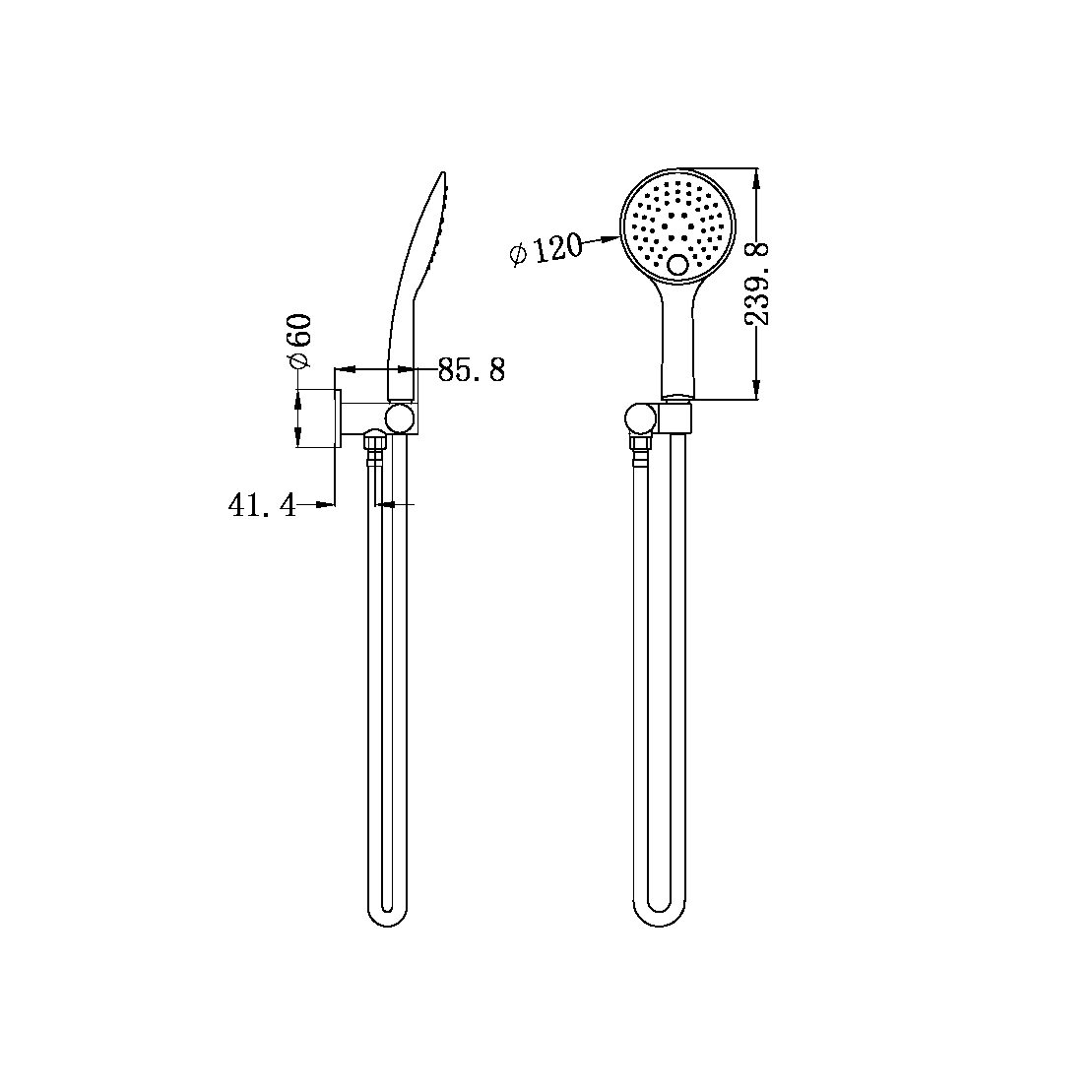 Round Metal Project Shower Rail Brushed Gold (NR319BG)