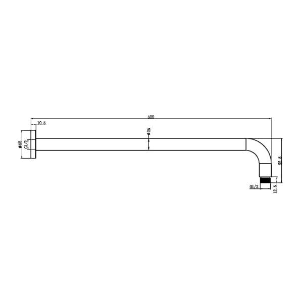ROUND SHOWER ARM 330MM LENGTH GUN METAL (NR502GM/NR502lGM)
