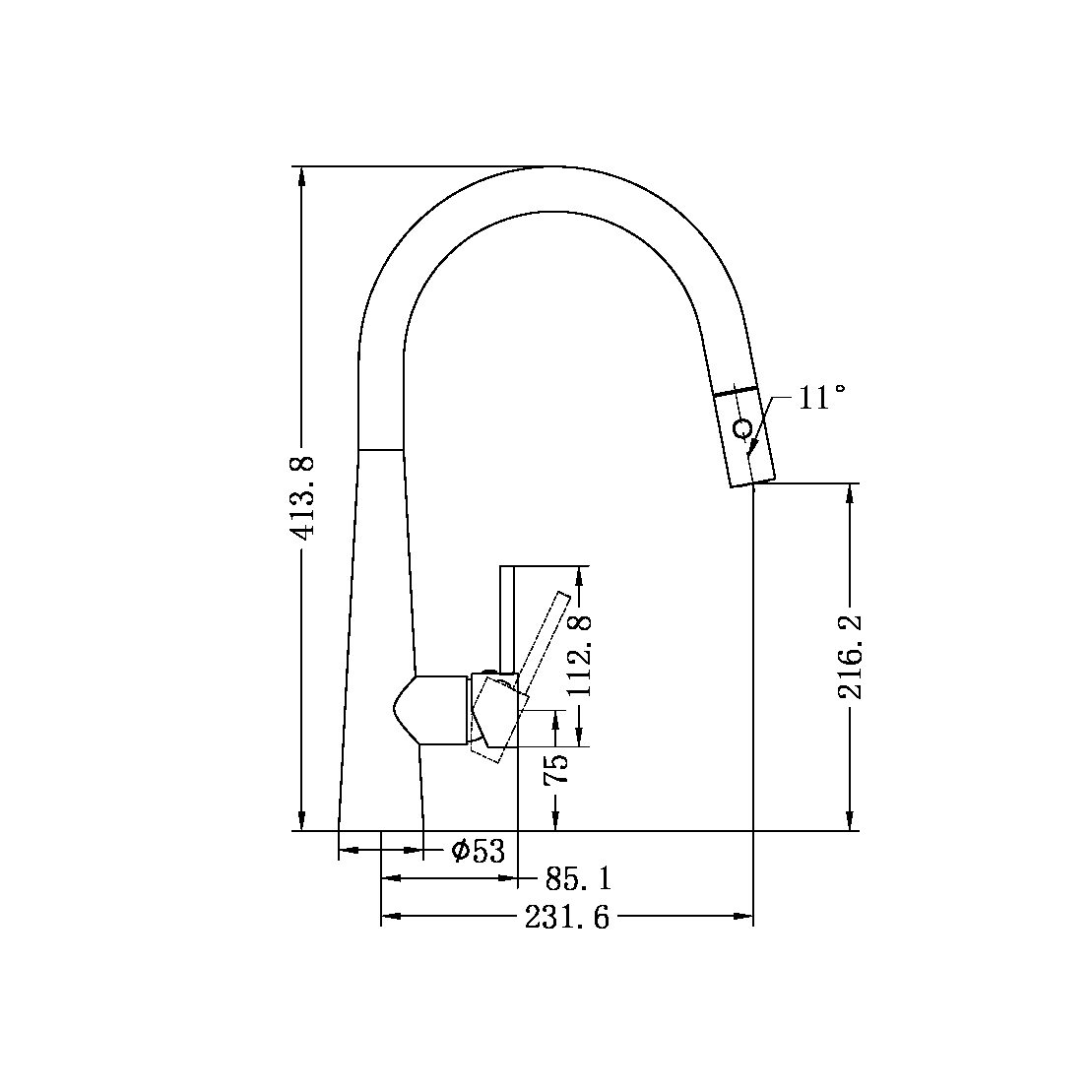 DOLCE PULL OUT SINK MIXER WITH VEGIE SPRAY FUNCTION CHROME (NR581009cCH)
