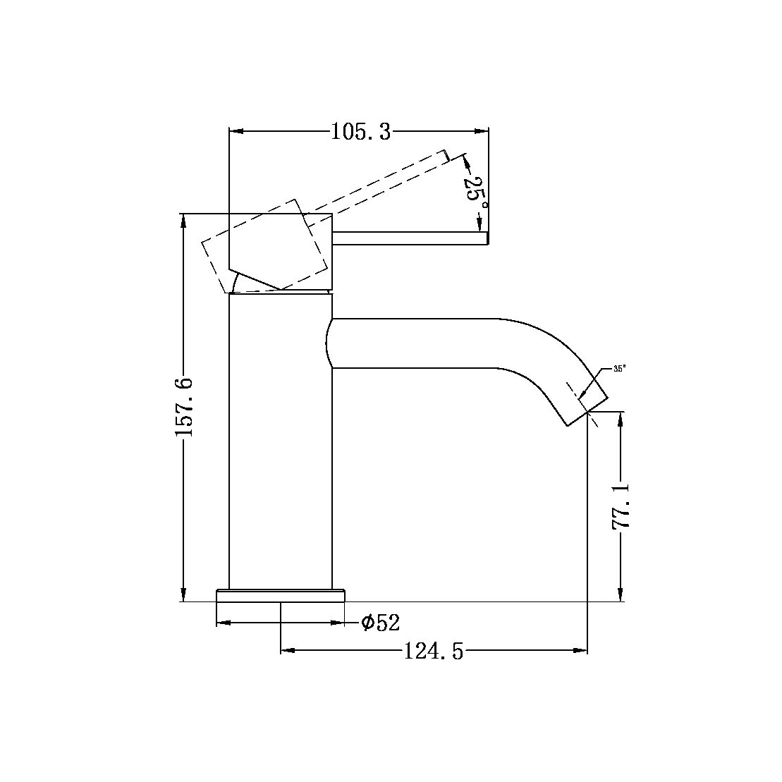 MECCA BASIN MIXER BRUSHED BRONZE (NR221901BZ)