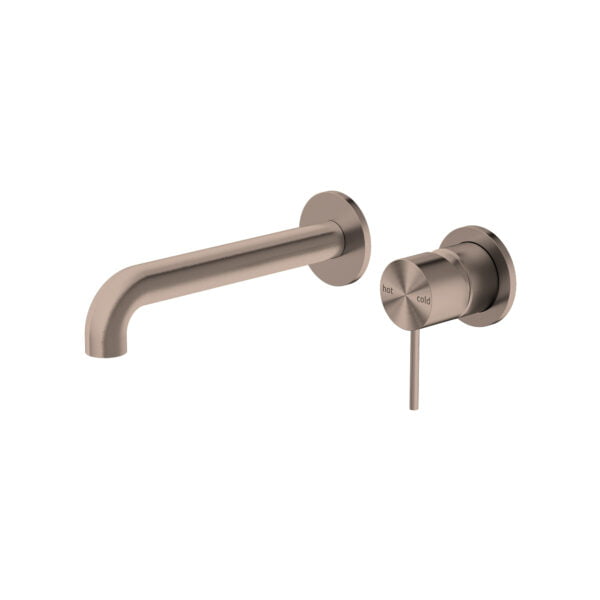 MECCA WALL BASIN/BATH MIXER SEPARATE BACK PLATE 120/160/185/230/260 MM SPOUT BRUSHED BRONZE (NR221910c120/160/185/230/260 BZ)