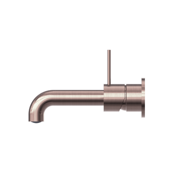MECCA WALL BASIN/BATH MIXER SEPARATE BACK PLATE HANDLE UP 120/160/185/230/260 MM SPOUT BRUSHED BRONZE (NR221910d120/160/185/230/260 BZ)