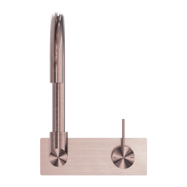 MECCA WALL BASIN/BATH MIXER SWIVEL SPOUT HANDLE UP BRUSHED BRONZE (NR221910pBZ)